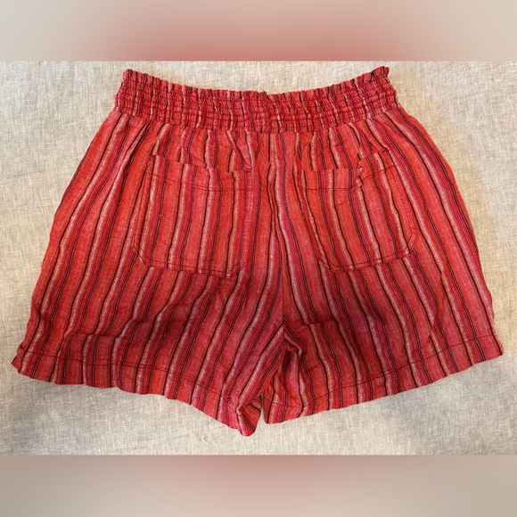 Bundle of two soft shorts - Linen and jersey, drawstring - red and gray - Picture 4 of 6